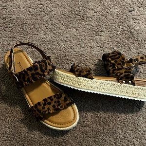 Pierre Dumas Leopard Platform Sandals